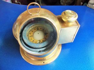 Brass Lifeboat or Yacht Binnacle Compass, circa mid 20th c. (BH068)