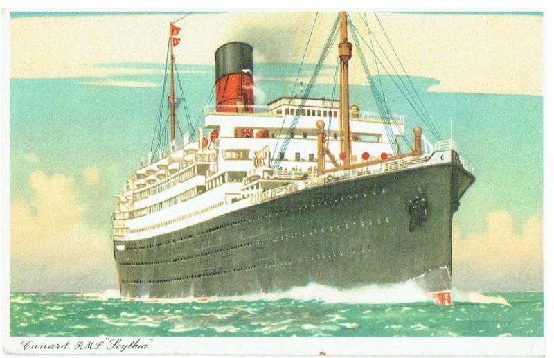 Purchase Cunard Line RMS Scythia Vintage Postcard online - Postcards ...