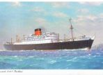 Cunard White Star Line R.M.S Parthia Laconia Vintage Postcard 1950's (BH678)