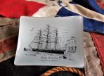 Cutty Sark Clipper Ship1869 Glass Pin Tray (Damaged) (BH738)