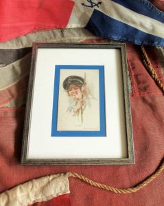 Framed Postcard, Sweetheart/Girl in Sailors Uniform 1918 (BH982)