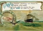 Hands Across The Sea Steamship BB London E49 Vintage Postcard, Clifton Bingham (BH652)