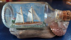 Ketch Rigged Sloop Ship In A Bottle (UNQ 00248)