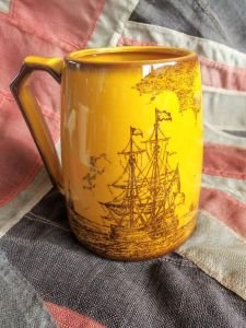 Large Mug Ship Motif Japanese Made (BH1057)