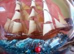 Malta Three Masted Ship In A Bottle (UNQ 00278)