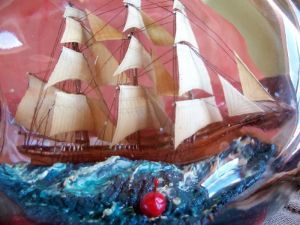 Malta Three Masted Ship In A Bottle (UNQ 00278)