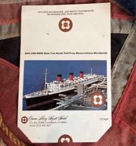 Queen Mary Hyatt Hotel Official Folding Letter Card (BH761)