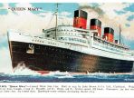 RMS Queen Mary, Cunard White Star Vintage Postcard Valentine's Ship Series 1958 (BH663)