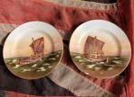 Royal Bayreuth Bavaria Fisherman Plates x2 (BH1050)