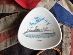 SS Oronsay Souvenir Ornamin Swift Melamine Pin Dish (BH718)