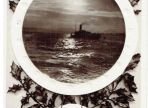 Steamer, Christmas Wishes Over the Sea Rotary Photographic Series, Embossed Rotary vintage Postcard (BH649)