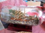 Three Masted Ship In Bottle With Stand (UNQ 00285)