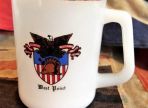 West Point Military Academy Federal Milk Glass Coffee Mug Vintage (BH959)